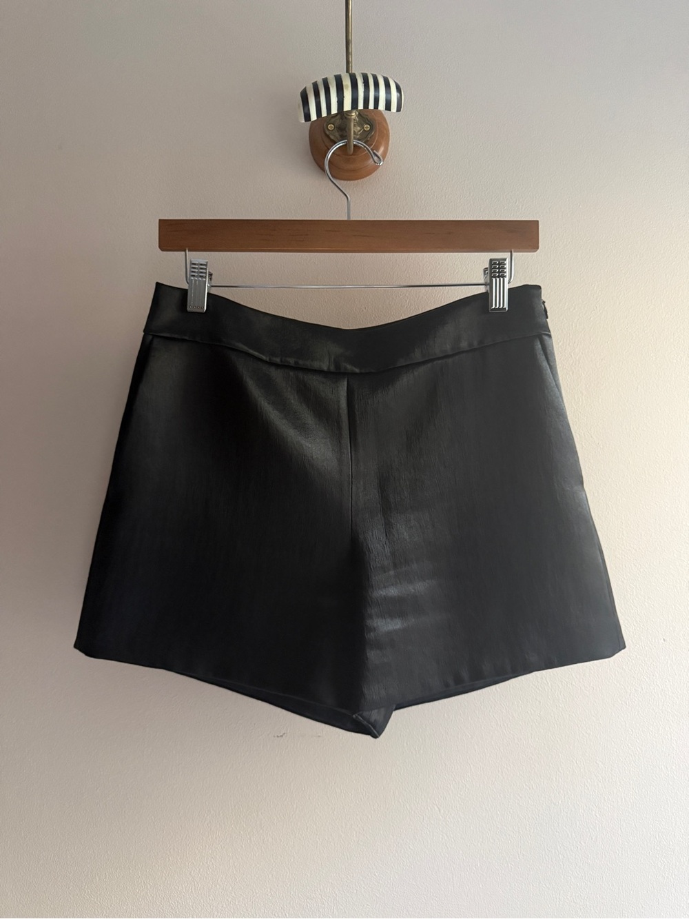 Theory Bonded Satin High-Waist Shorts